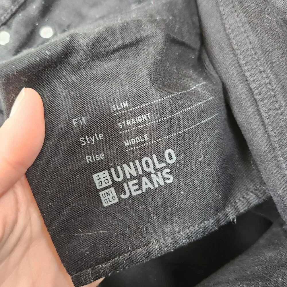Uniqlo Men's Jeans Black Straight Leg Pants Classic Denim Size 34x34